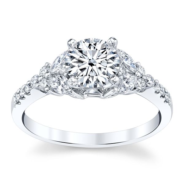 RB Signature 14k White Gold Diamond Engagement Ring Setting 1/2 ct. tw.