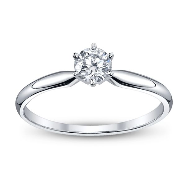 14k White Gold Round 3/8 ct. tw. Solitaire Engagement Ring