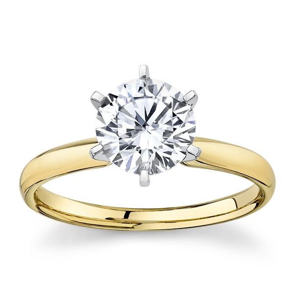 14k Yellow Gold and 14k White Gold Engagement Ring Setting