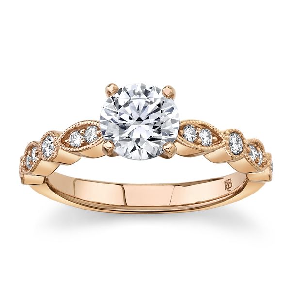 RB Signature 14k Rose Gold Diamond Engagement Ring Setting 1/5 ct. tw.