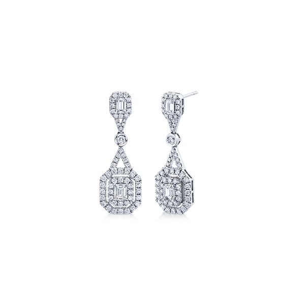 18k White Gold Diamond Earrings 2 ct. tw.