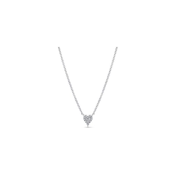 Shy Creation 14k White Gold Heart Diamond Pendant .05 ct. tw.