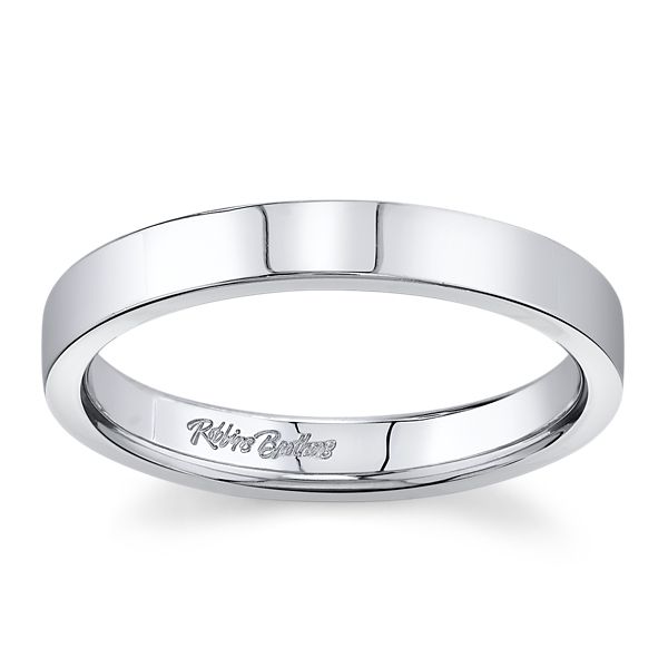 14k White Gold 3 mm Wedding Band