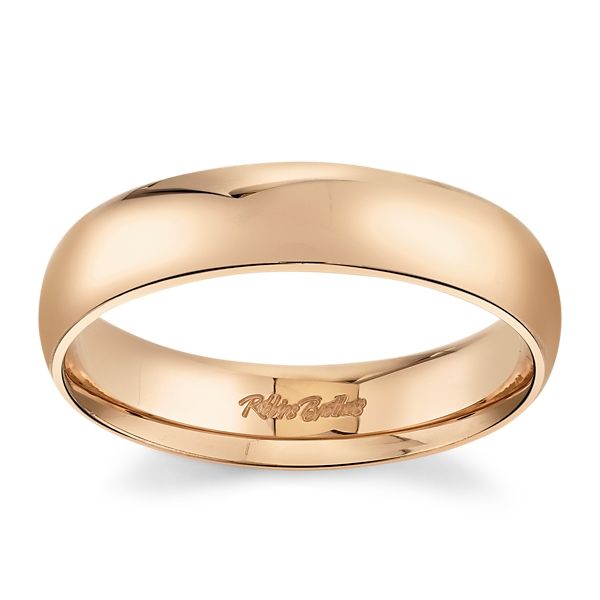 14k Rose Gold 5 mm Wedding Band