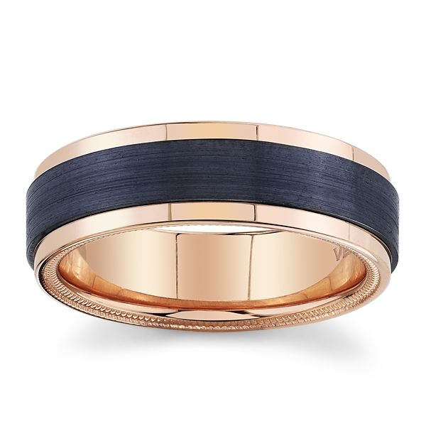 Verragio 14k Rose Gold and Titanium 7 mm Wedding Band