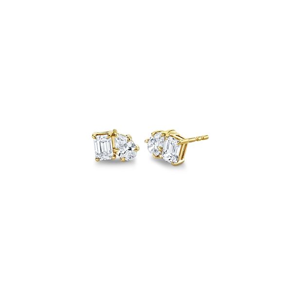 Eternalle Lab-Grown Duet 14k Yellow Gold Diamond Toi Et Moi Earrings 1 1/4 ct. tw.