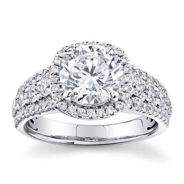 RB Signature 14k White Gold Diamond Engagement Ring Setting 3/4 ct. tw.