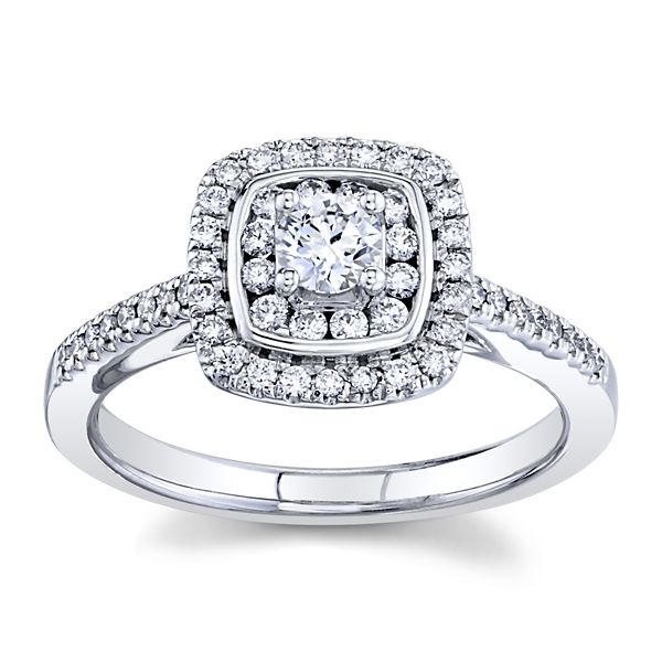 Cherish 14k White Gold Diamond Engagement Ring 1/2 ct. tw.