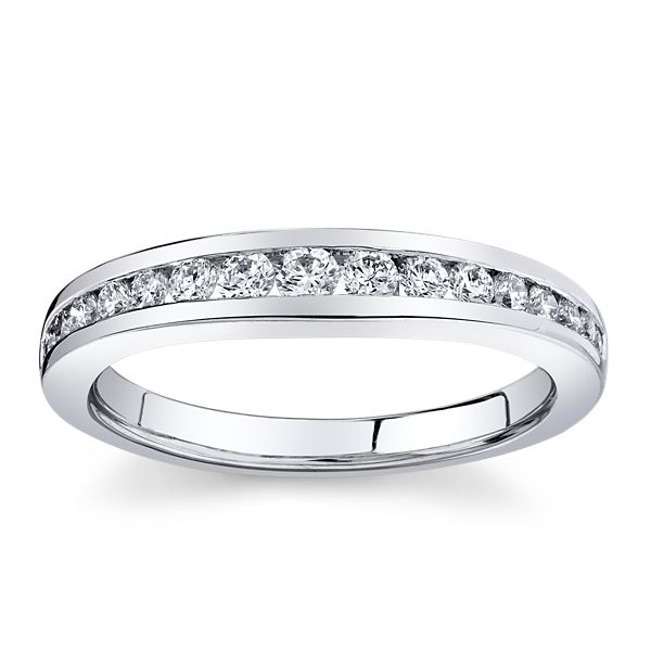 Gabriel & Co. 14k White Gold Diamond Wedding Band 3/8 ct. tw.