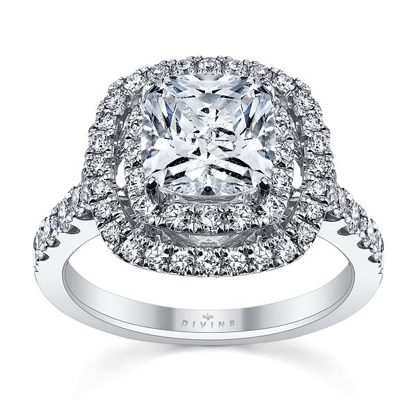 Divine 14k White Gold Diamond Engagement Ring Setting 1 ct. tw.