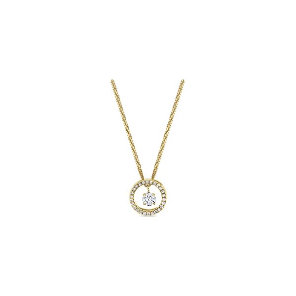 14k Yellow Gold Diamond Pendant 1/4 ct. tw.