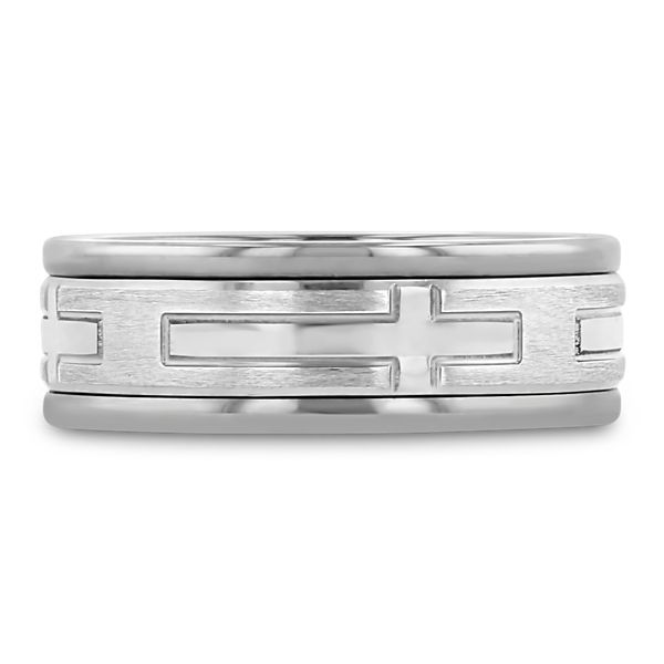 Triton Tungsten and 14k White Gold 8 mm Wedding Band