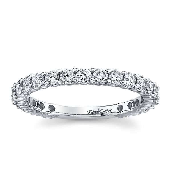 14k White Gold Diamond Wedding Band 3/4 ct. tw.