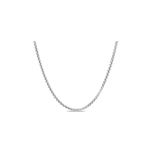 14k White Gold 24" Box Chain Necklace