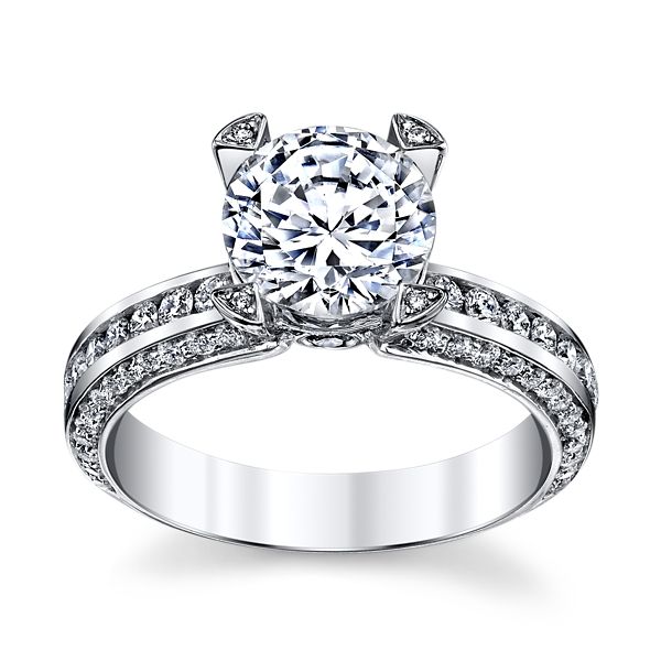 Michael M. 18k White Gold Diamond Engagement Ring Setting 7/8 ct. tw.