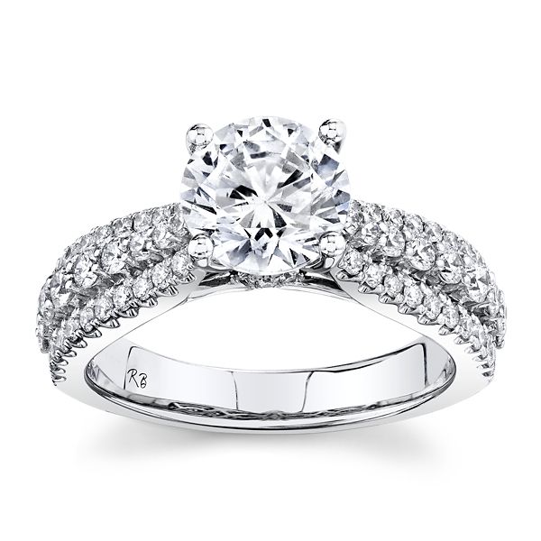 RB Signature 14k White Gold Diamond Engagement Ring Setting 3/4 ct. tw.