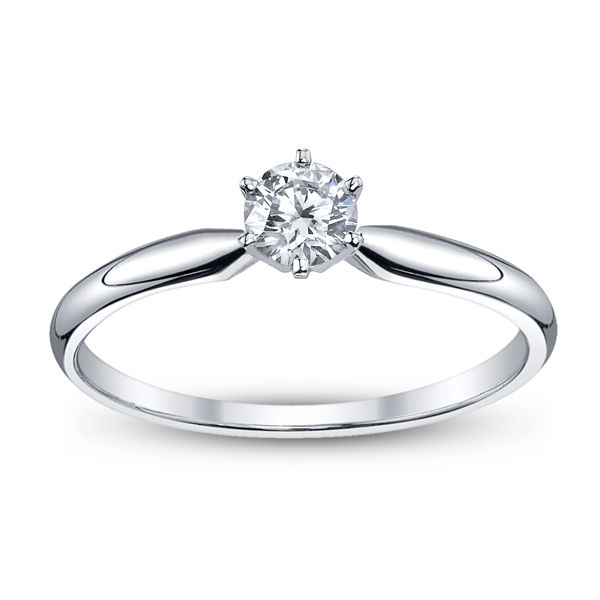 14k White Gold Round 1/4 ct. tw. Solitaire Engagement Ring