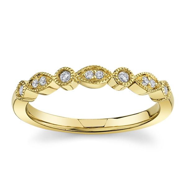 14k Yellow Gold Diamond Wedding Band .08 ct. tw.