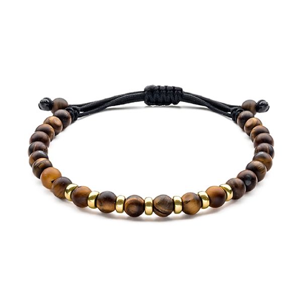 14k Yellow Gold Jaibor Uomo Tiger's Eye Quartz Bracelet