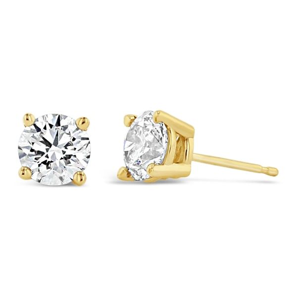 Eternalle Lab-Grown 14k Yellow Gold Solitaire Diamond Earrings 1 1/2 ct. tw.