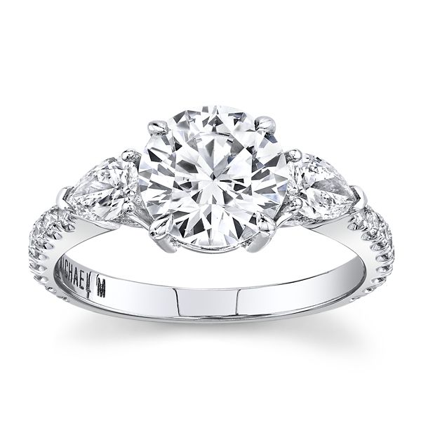 Michael M. 18k White Gold Diamond Engagement Ring Setting 3/4 ct. tw.