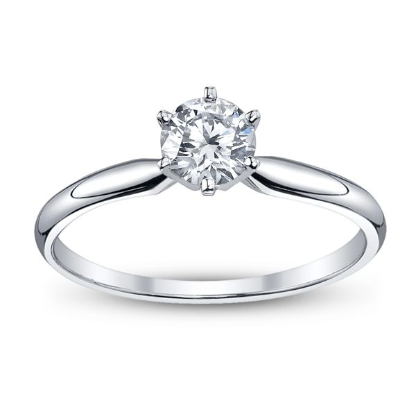 14k White Gold Round 5/8 ct. tw. Solitaire Engagement Ring
