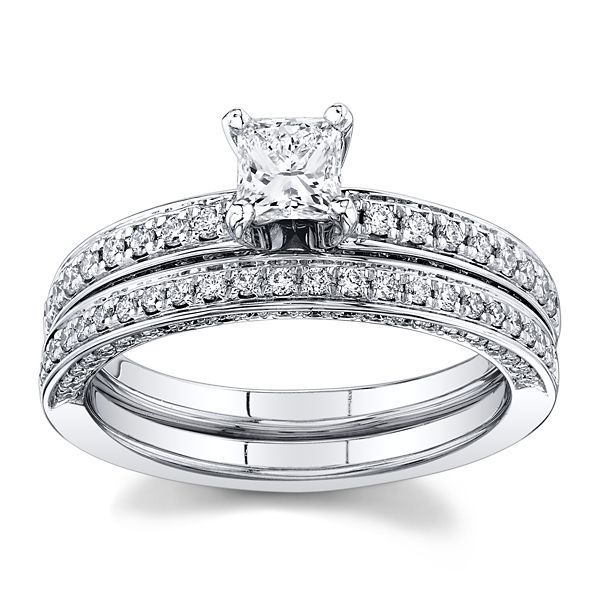 Utwo 14k White Gold Diamond Wedding Set 1 ct. tw.