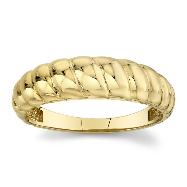 14k Yellow Croissant Fashion Ring Polished Finish