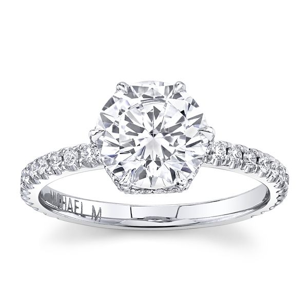 Michael M. 18k White Gold Diamond Engagement Ring Setting 1/3 ct. tw.