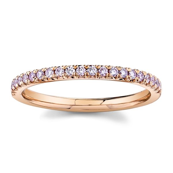 18k Rose Gold Pink Diamond Wedding Band 1/6 ct. tw.