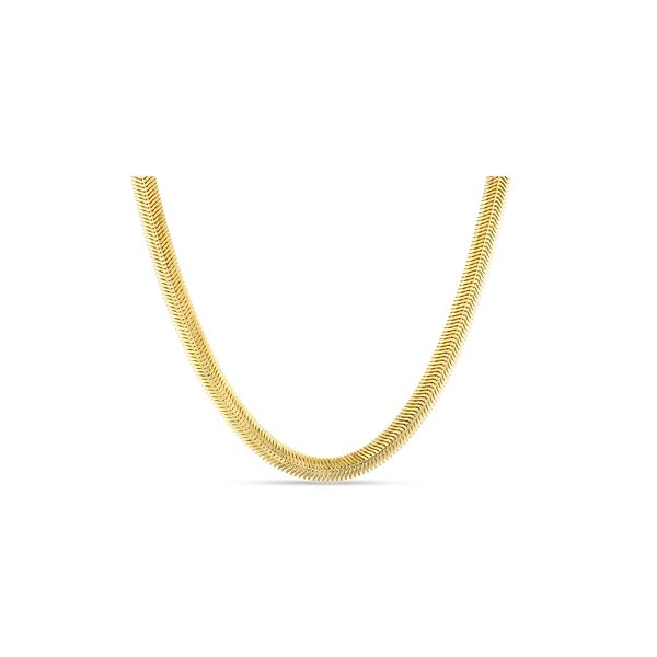 14k Yellow Gold 16" Diamond Cut Snake Chain Necklace