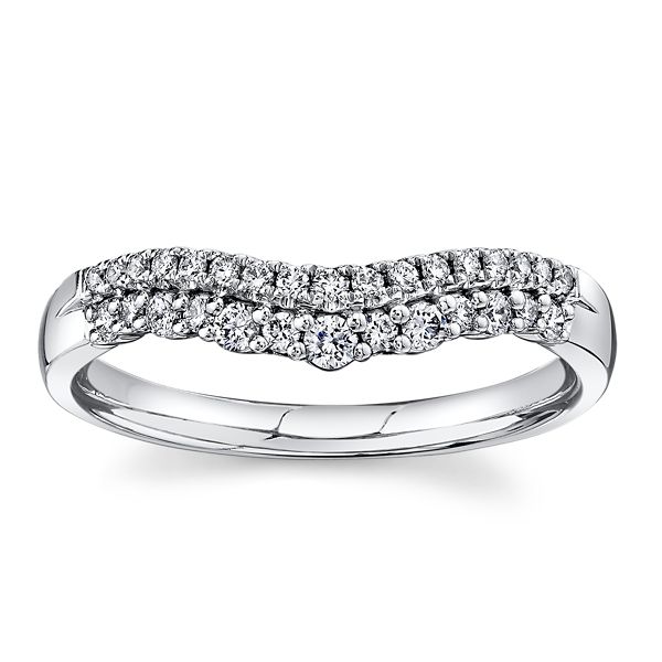 14k White Gold Diamond Wedding Band 1/4 ct. tw.