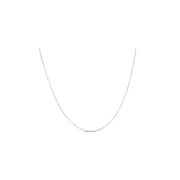 14k White Gold 30" Adjustable Cable Chain Necklace