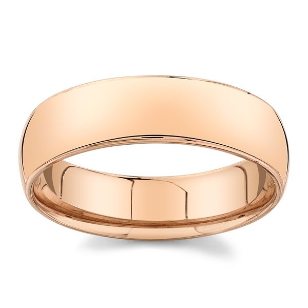 14k Rose Gold 6 mm Wedding Band