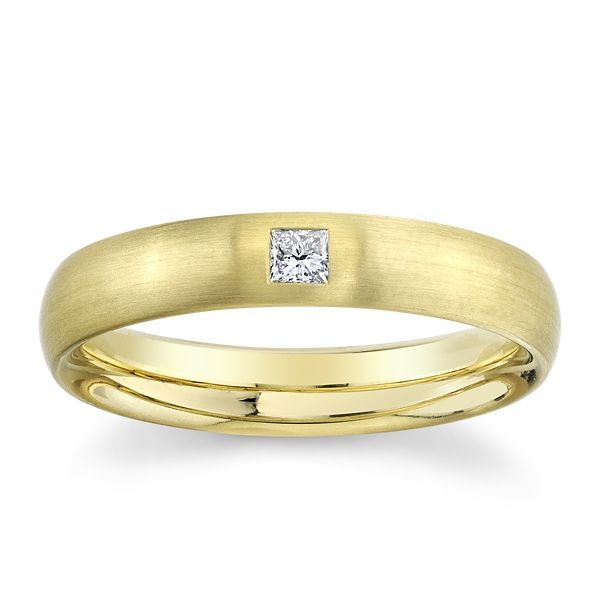 Christian Bauer 14k Yellow Gold 4.5 mm Diamond Wedding Band 1/10 ct. tw.