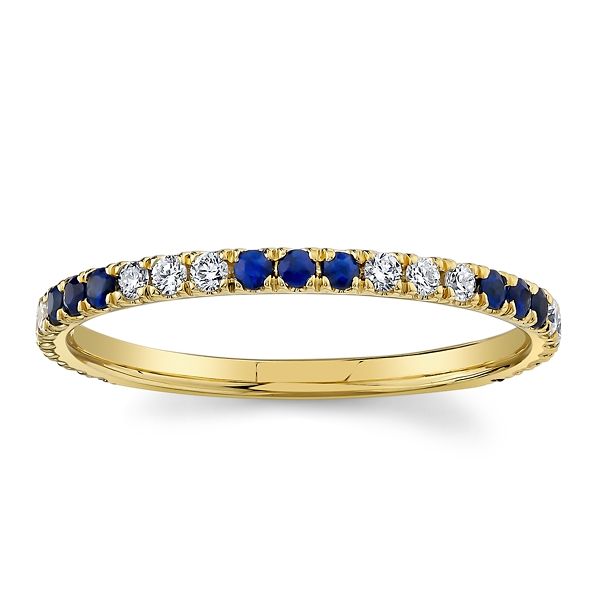 Mark Henry 18k Yellow Gold Blue Sapphire and Diamond Fashion Ring 1/6 ct. tw.