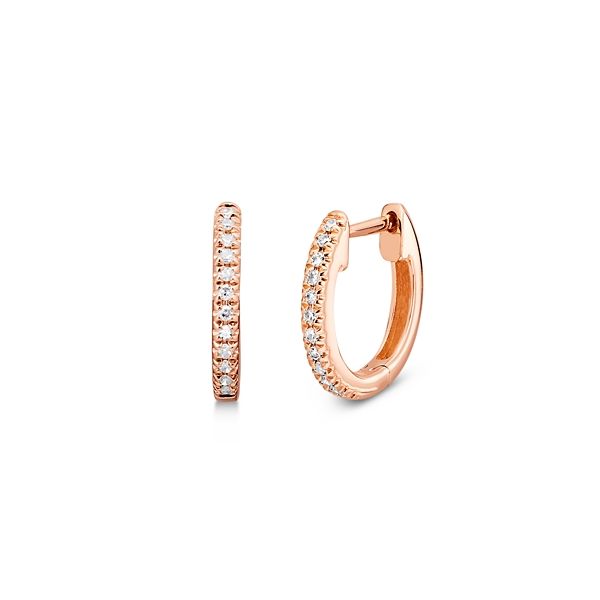 Shy Creation 14k Rose Gold Diamond Earrings 0.05 ct. tw.