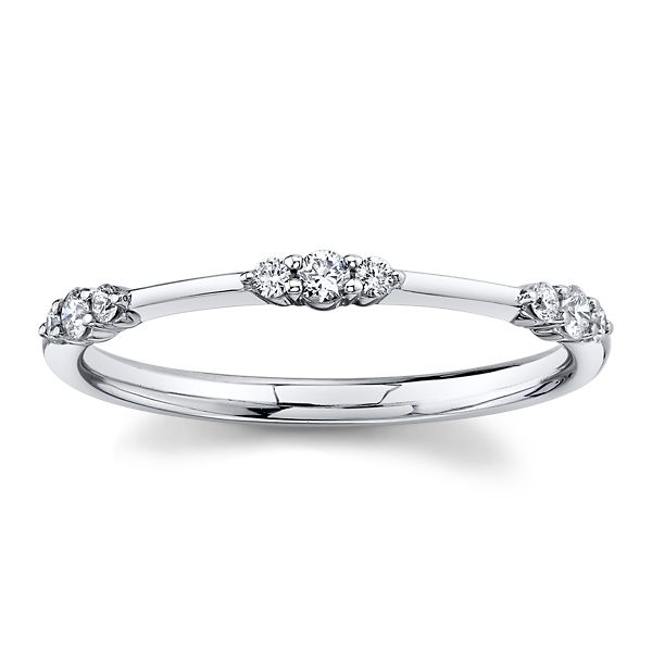 14k White Gold Diamond Wedding Band 1/8 ct. tw.