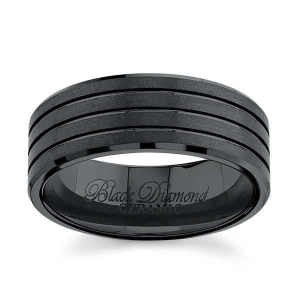 Black Ceramic Carbide 8 mm Wedding Band