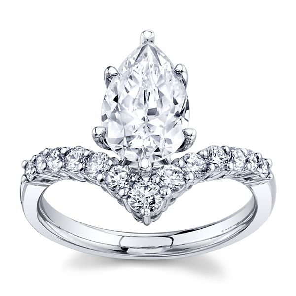 RB Signature 14k White Gold Diamond Engagement Ring Setting 1/2 ct. tw.