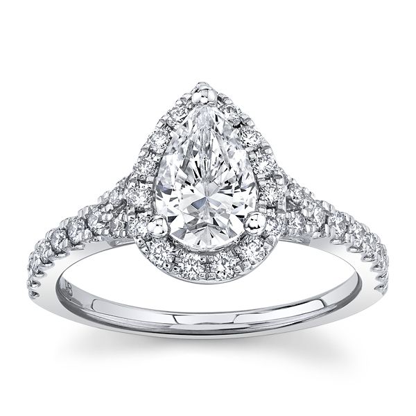 RB Signature 14k White Gold Diamond Engagement Ring Setting 1/2 ct. tw.