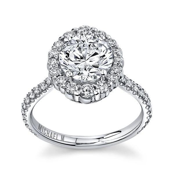 Michael M. 18k White Gold Diamond Engagement Ring Setting 5/8 ct. tw.