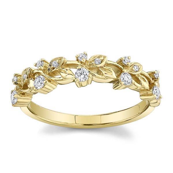 14k Yellow Gold Diamond Wedding Band 1/5 ct. tw.