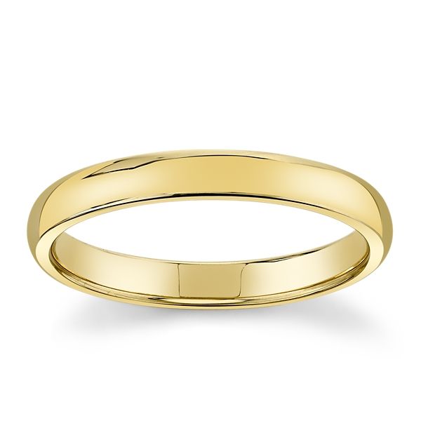 14k Yellow Gold 3 mm Wedding Band