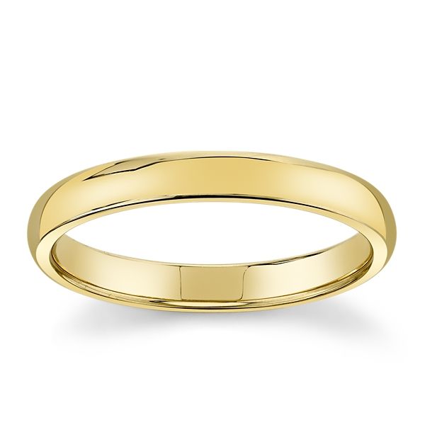 14k Yellow Gold 3 mm Wedding Band