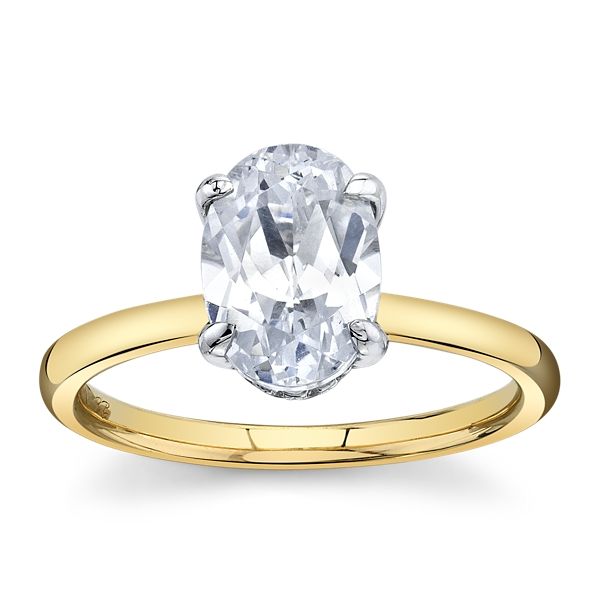 Suns and Roses 14k Yellow Gold and 14k White Gold Diamond Engagement Ring Setting .06 ct. tw.