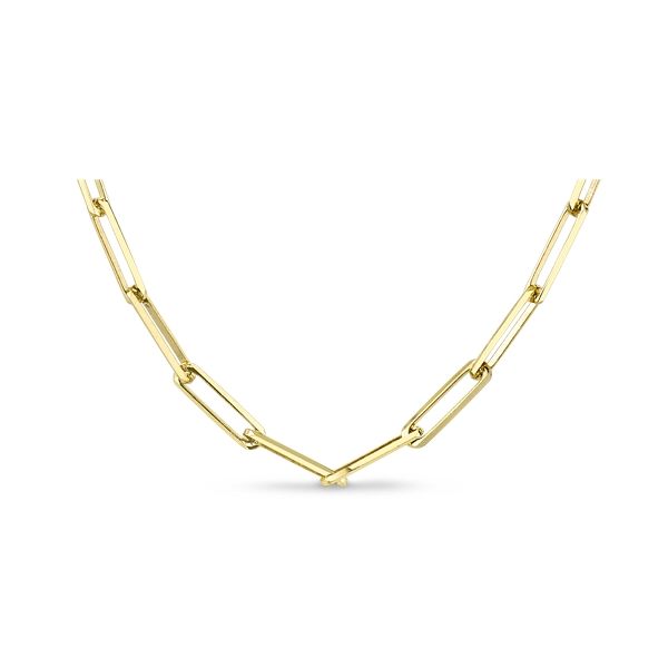 14k Yellow Gold 16" Paperclip Link Chain Necklace