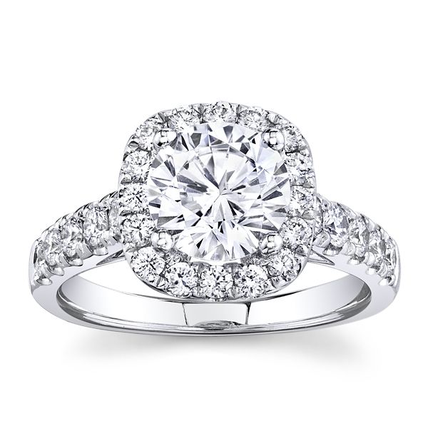 RB Signature 14k White Gold Diamond Engagement Ring Setting 5/8 ct. tw.