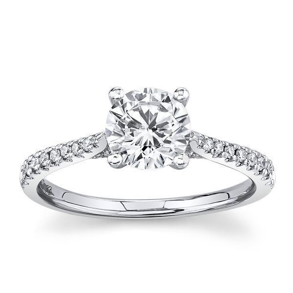 RB Signature 14k White Gold Diamond Engagement Ring Setting 1/5 ct. tw.