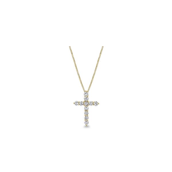 Eternalle Lab-Grown 14k Yellow Gold Cross Pendant 1/3 ct. tw.